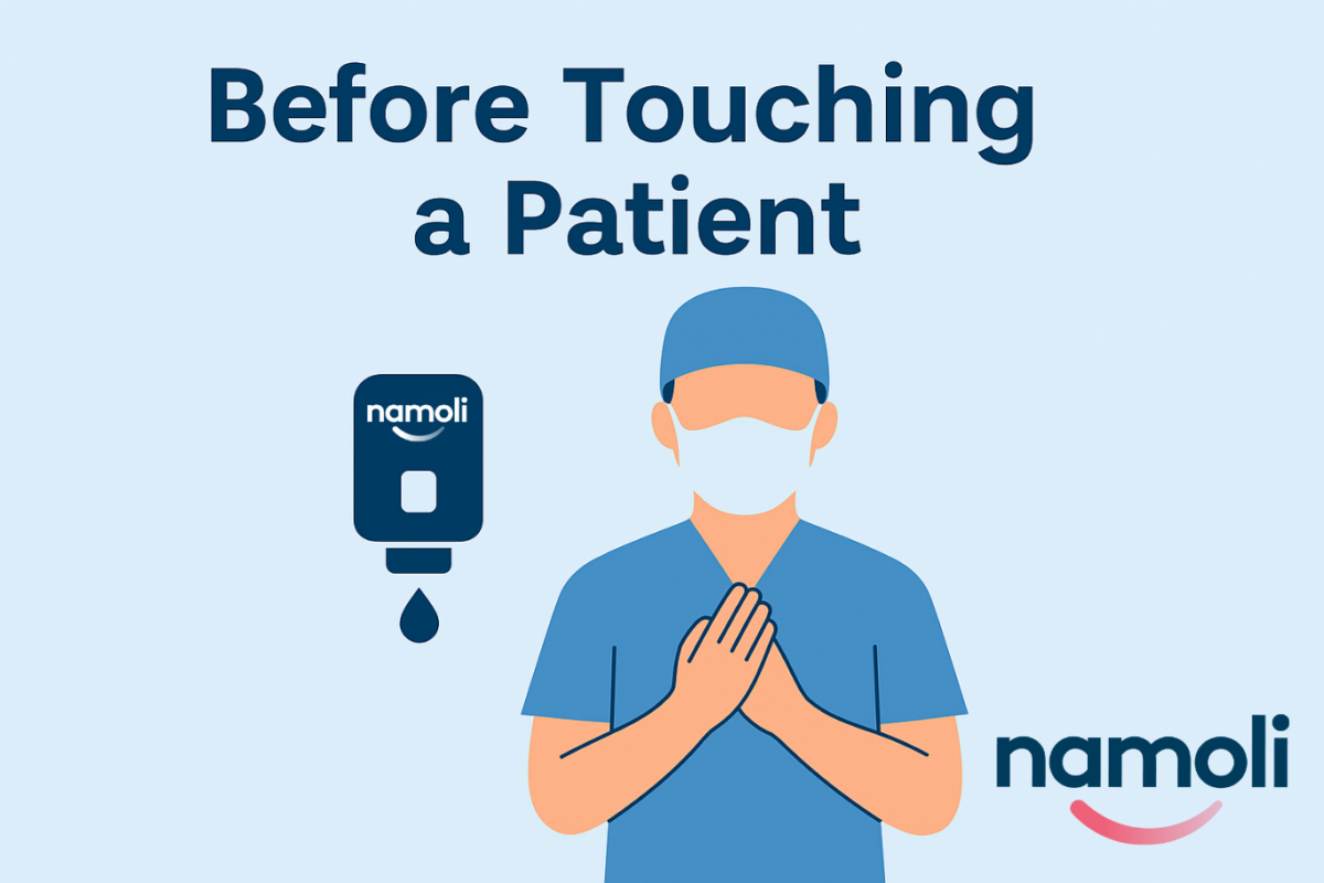 Before touching a patient